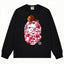 BAPE Style Baby Milo on Camo Ape Head Long-Sleeve Tee - Black/Pink