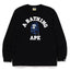 BAPE Style Collegiate Arc Logo & Camo Ape Head Long-Sleeve Tee - White/Red