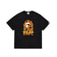 BAPE Style Flame & Logo Ape Head Short-Sleeve Tee - Black