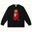 BAPE Style Baby Milo Peeking on Camo Ape Head Long-Sleeve Tee - Black/Red