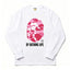 BAPE Style "BY BATHING APE" Camo Ape Head Long-Sleeve Tee - White/Pink
