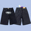 Corteiz Alcatraz Island Front Logo Heavyweight Denim Shorts - Black