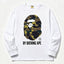 BAPE Style "BY BATHING APE" Camo Ape Head Long-Sleeve Tee - White/Yellow