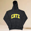 Corteiz Collegiate Arc Logo Heavyweight Hoodie - Black / Yellow