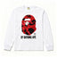 BAPE Style "BY BATHING APE" Camo Ape Head Long-Sleeve Tee - White/Red