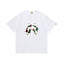 BAPE Style Camo Shark Full-Zip Motif Short-Sleeve Tee - White/Classic Green