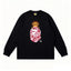BAPE Style Baby Milo Peeking on Camo Ape Head Long-Sleeve Tee - Black/Pink