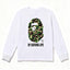 BAPE Style "BY BATHING APE" Camo Ape Head Long-Sleeve Tee - White/Green