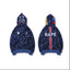 BAPE Fall Winter Shark Blue Camo Back BAPE Logo Full‑Zip Hoodie