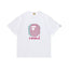 BAPE Style Glitch Colorblock Ape Head Short-Sleeve Tee - White