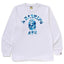 BAPE Style Arch Logo Camo Ape Head Long-Sleeve Tee - White/Blue