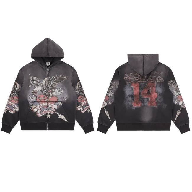 Vale Forever Black Red Butterfly Graphic Hoodie Hover Image