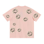 Denim Tears Baby Pink Oversized All Over Beige Flower Wreath TOP