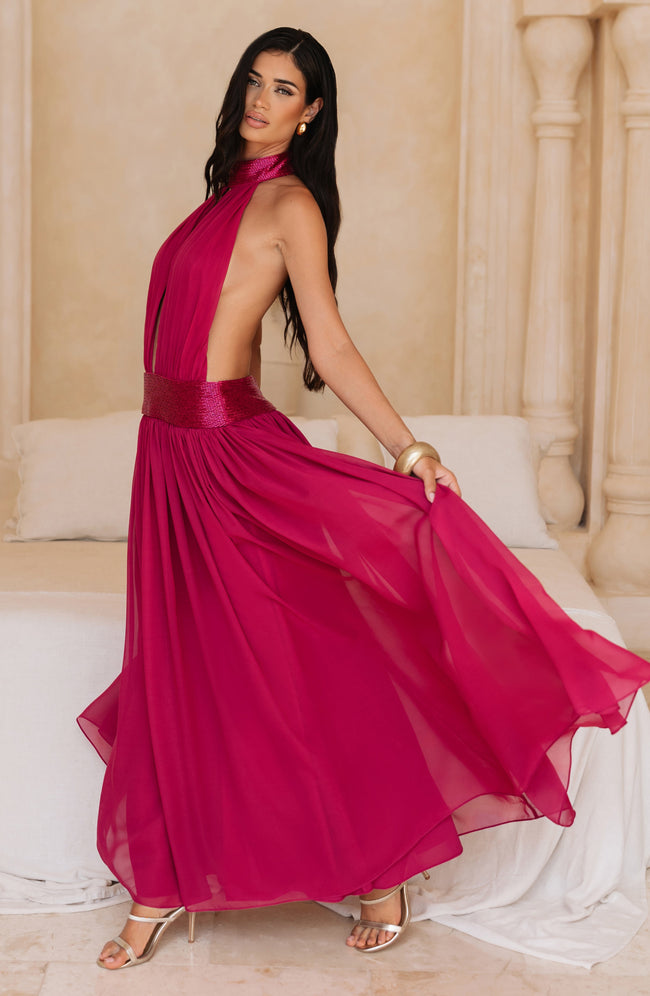 Rosalina Maxi Dress - Raspberry Main Image