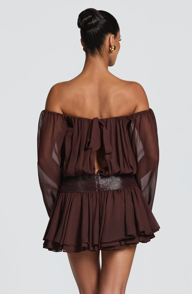 Deja Playsuit - Plum Brown Main Image