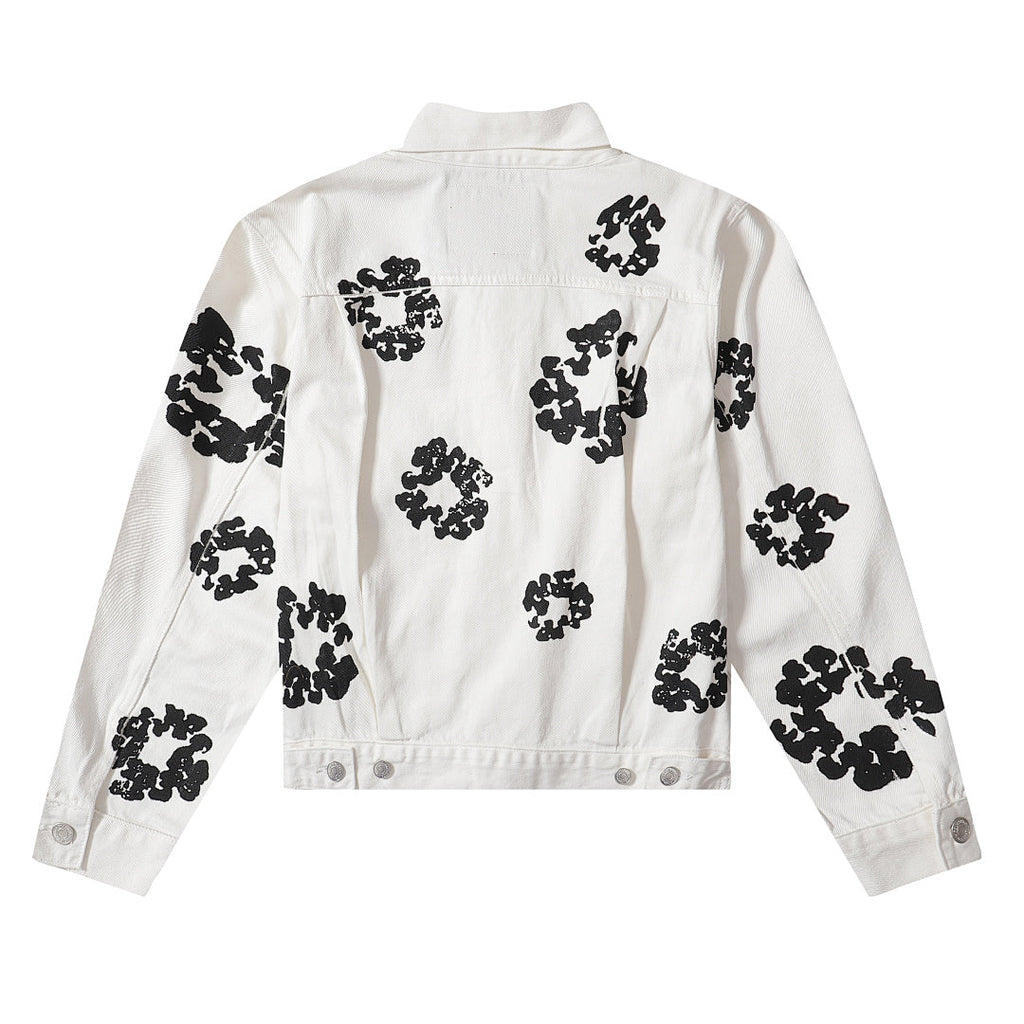 Denim Tears All‑Over Black Floral Print Streetwear Jacket