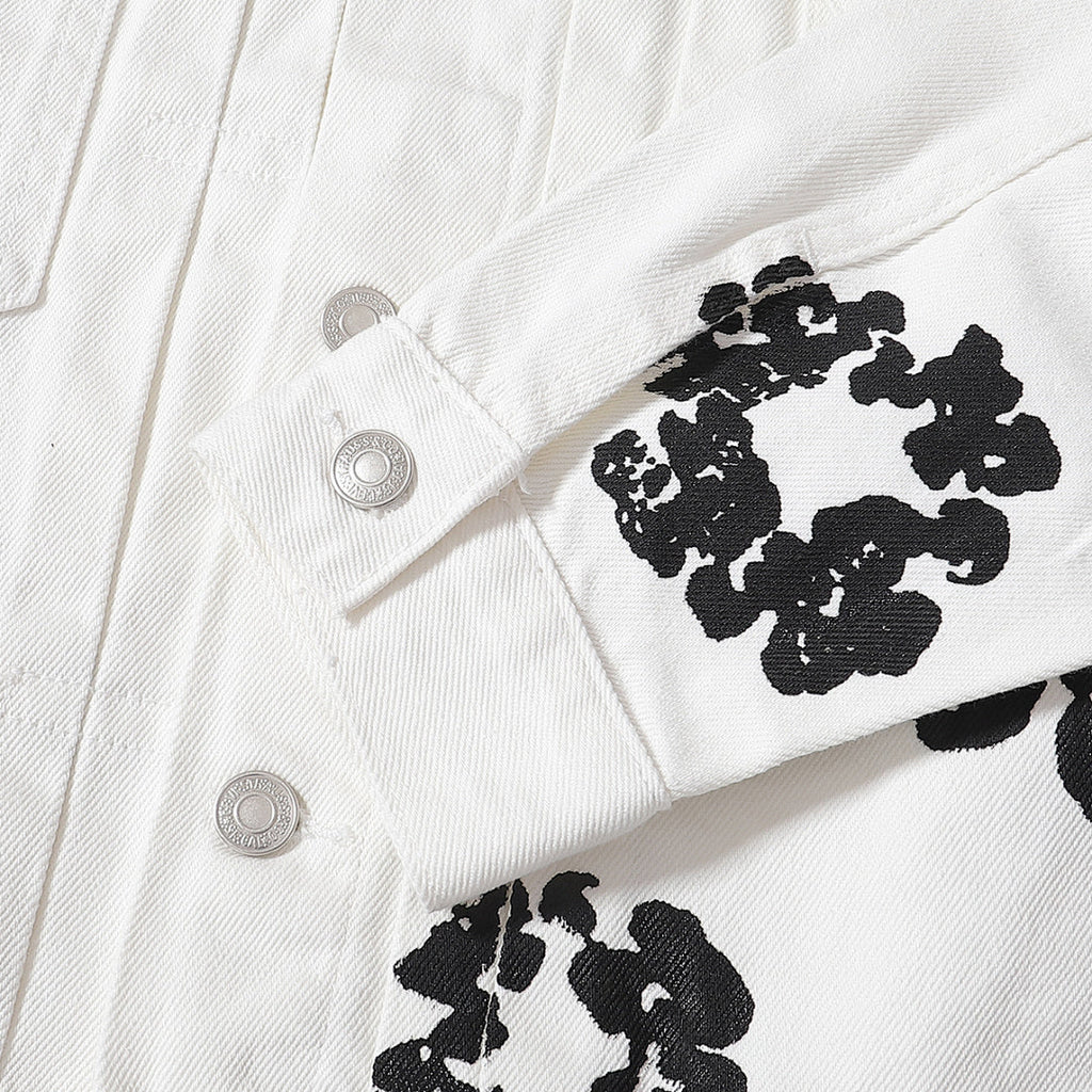 Denim Tears All‑Over Black Floral Print Streetwear Jacket