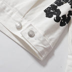 Denim Tears All‑Over Black Floral Print Streetwear Jacket