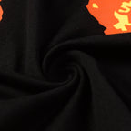 Denim Tears Black Oversized Tee With All Over Gradient Orange Flower Wreath Print