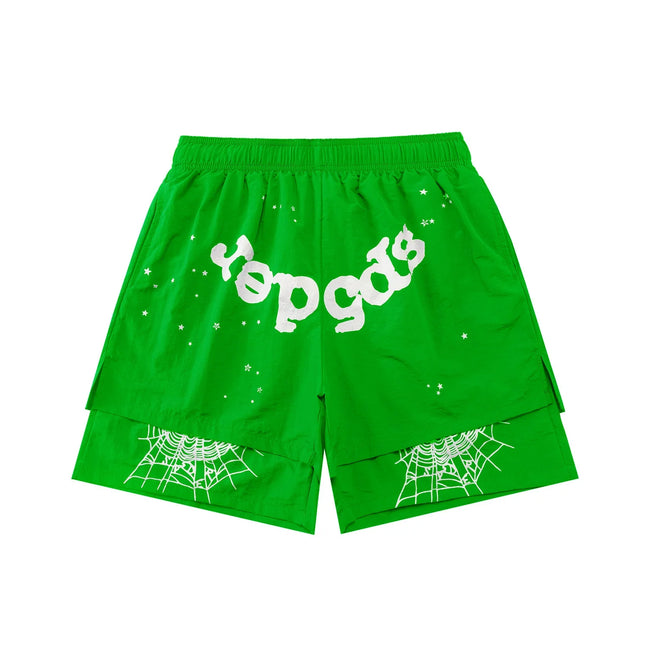 Sp5der shorts American trendy ins niche versatile sweet spider web 555 digital design cartoon summer pants (17) Hover Image
