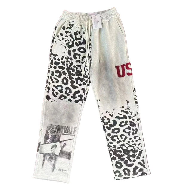 Vale Forever Leopard & Vintage Wash Full-Zip Sweatpants white Hover Image