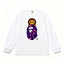 BAPE Style Baby Milo Peeking on Camo Ape Head Long-Sleeve Tee - White/Purple