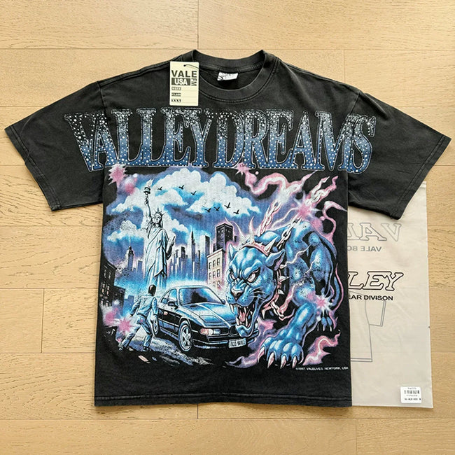 Vale Forever "Valley Dreams Panther" Vintage Tee (Black) Hover Image