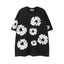 Denim Tears Black All‑Over White Cotton Wreath Print Short Sleeve T‑Shirt