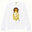 BAPE Style Baby Milo Peeking on Camo Ape Head Long-Sleeve Tee - White/Yellow