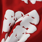 Denim Tears Red Cotton Sweat Shorts With White Textured Flower Wreath Print