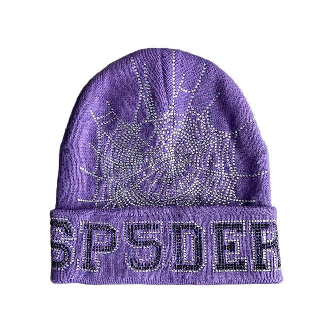 Sp5der worldwide 555555 unisex rhinestone knitted yarn cold hat (1) Hover Image