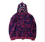 BAPE Shark Purple Camo Full‑Zip Hoodie