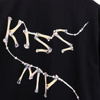 Denim Tears Black Oversized Short Sleeve Tee with Gold Denim Tears Text Graphic