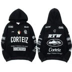 Corteiz All-Over Multi-Logo Heavyweight Hoodie - Black