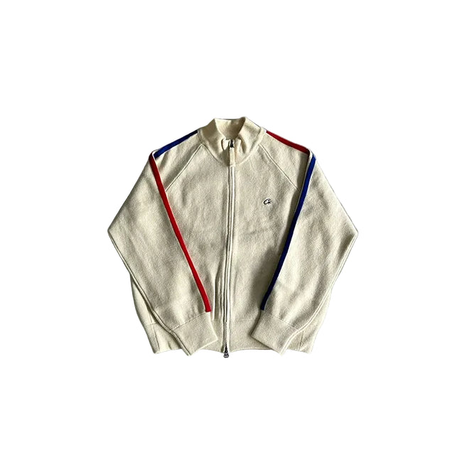 Corteiz American Street Hip Hop Embroidered Alphabet Stand up Collar Pulley Cardigan Knitted Sweater Men's Trendy Brand Jacket (1) Hover Image