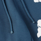 Denim Tears Blue Cotton Sweat Shorts With White Textured Flower Wreath Print
