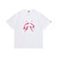 BAPE Style Camo Shark Full-Zip Motif Short-Sleeve Tee - White/Pink