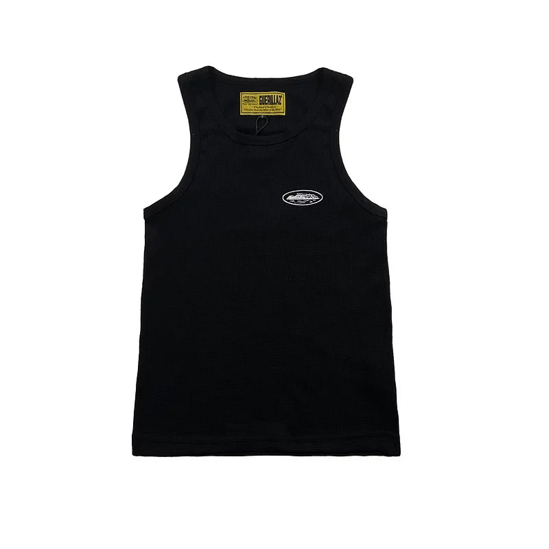 Corteiz Vest High Street Summer Sports and Leisure Embroidered Logo Tight Training Sleeveless Tank Top Sweatshirt (1)