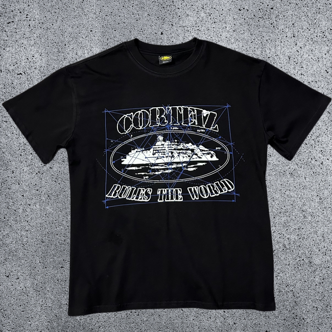 CORTEIZ Devil's Island Short sleeved Cotton Round Neck Printed American Street Loose T-shirt 2024 Spring New INS Trendy Brand (82) Hover Image