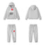 SP5DER Heart Web Graphic Pullover Hoodie and Sweatpants Matching Set - Heather Grey