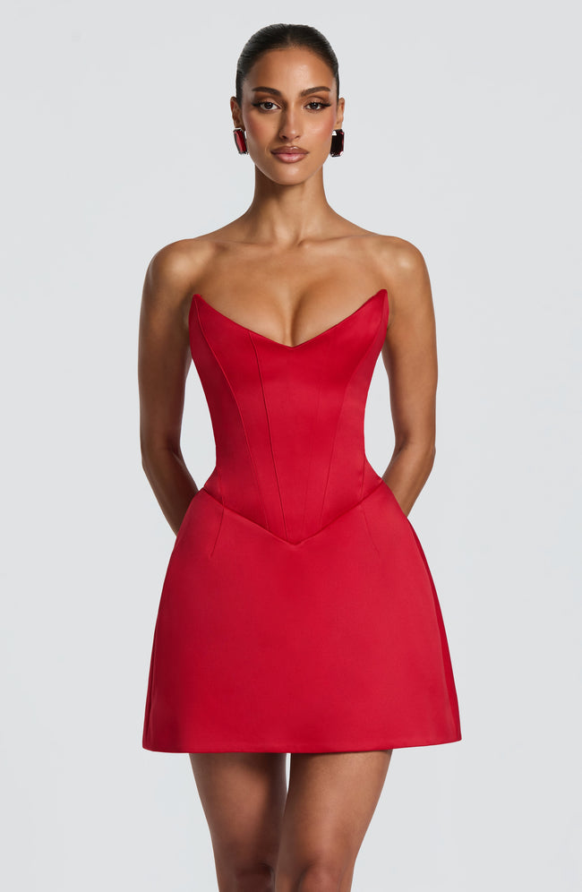 Torin Mini Dress - Red Hover Image