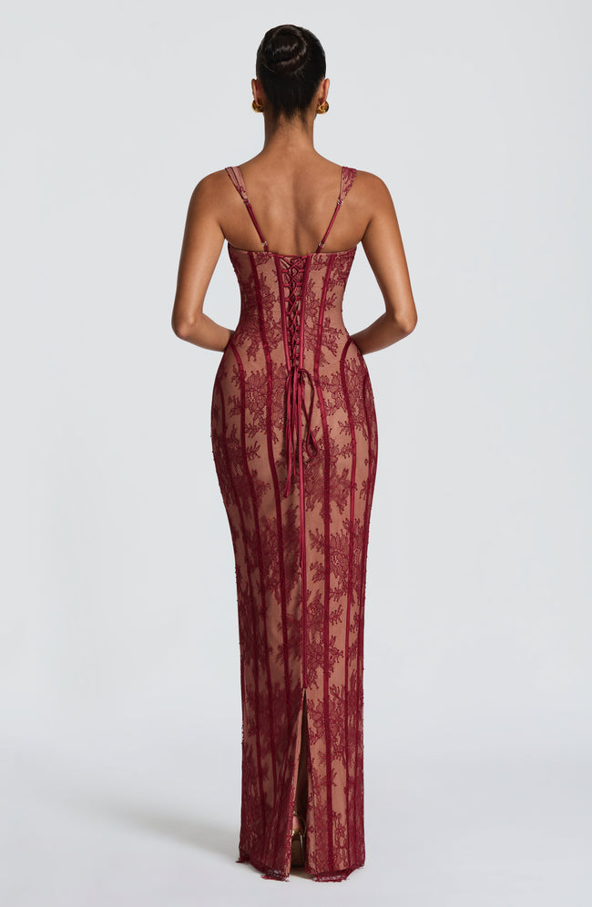 Polina Maxi Dress - Burgundy Main Image