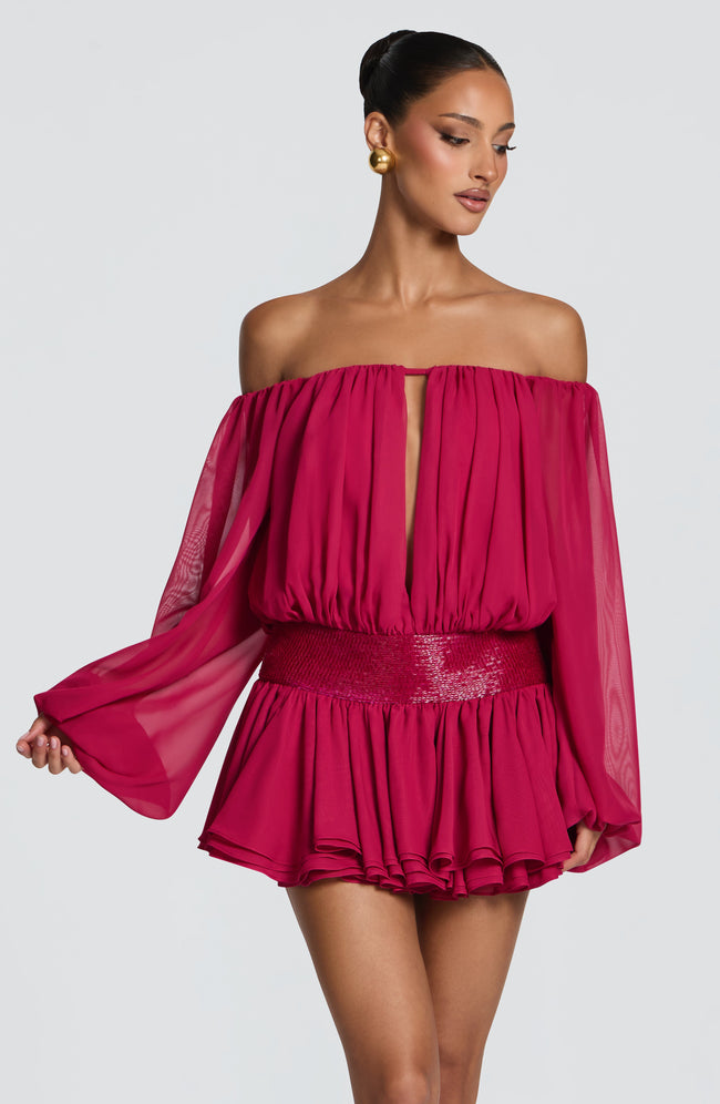 Deja Playsuit - Raspberry Hover Image