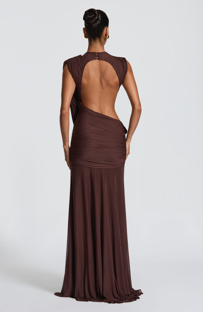 Mireya Maxi Dress - Plum Brown Main Image