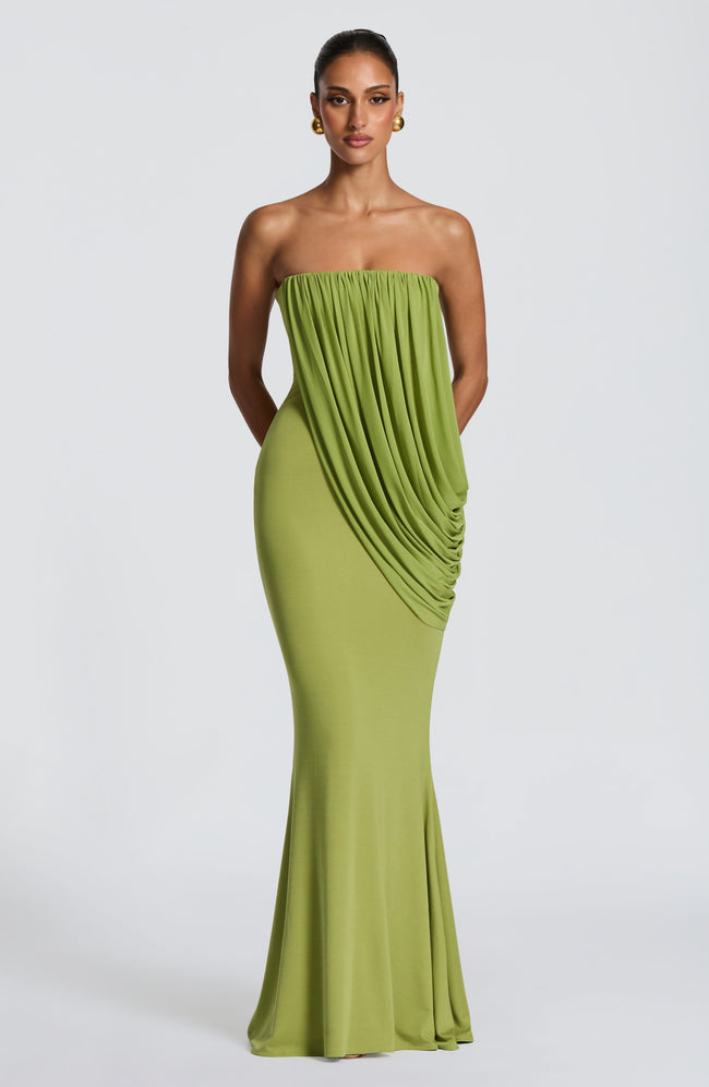 Vienna Maxi Dress - Olive Hover Image