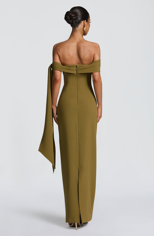 Addie Maxi Dress - Deep Olive Main Image