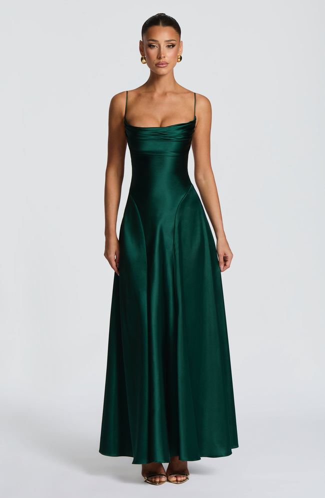 Adelina Maxi Dress - Emerald Hover Image