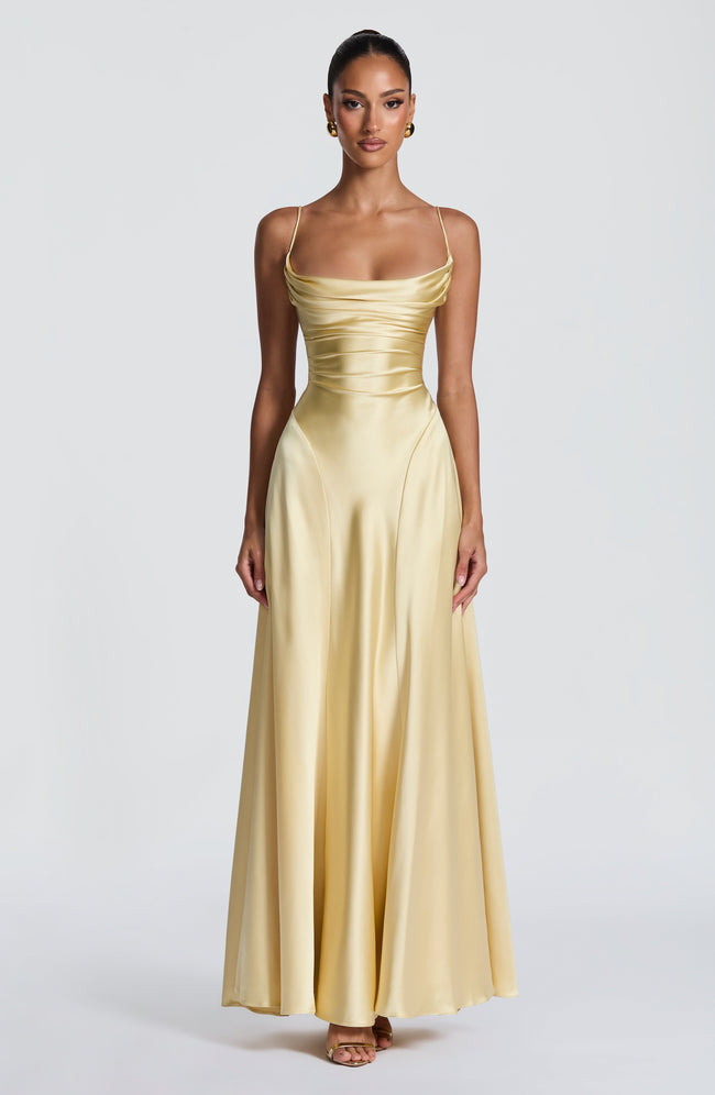 Adelina Maxi Dress - Lemon Hover Image