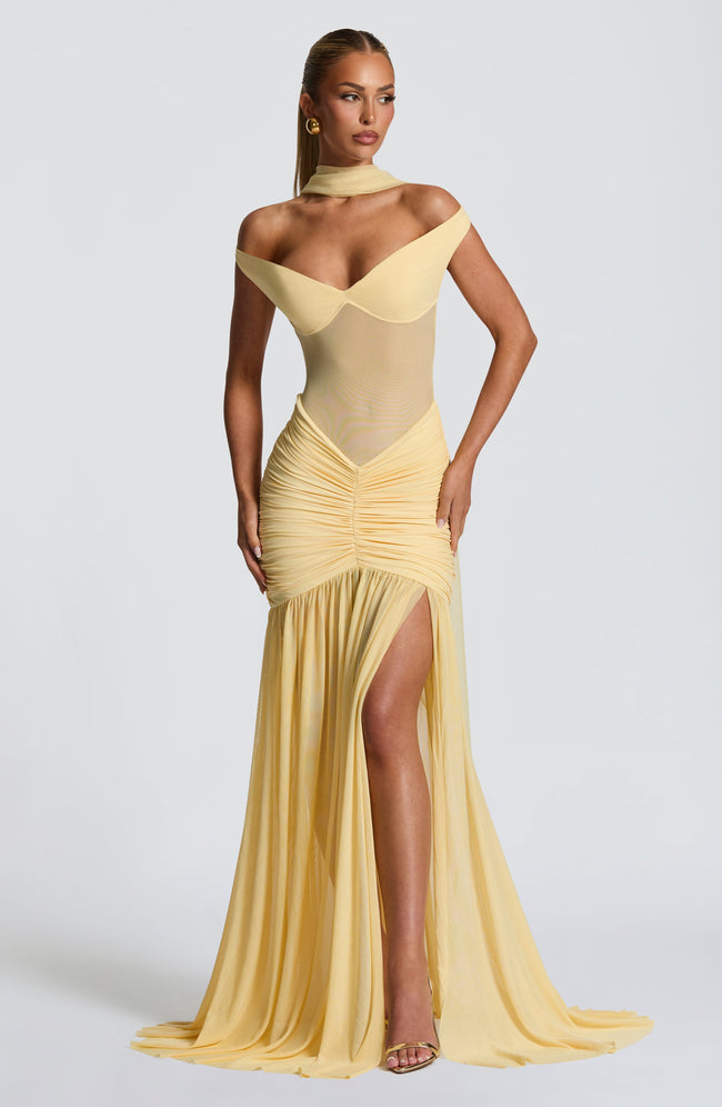 Alaia Maxi Dress - Lemon Hover Image