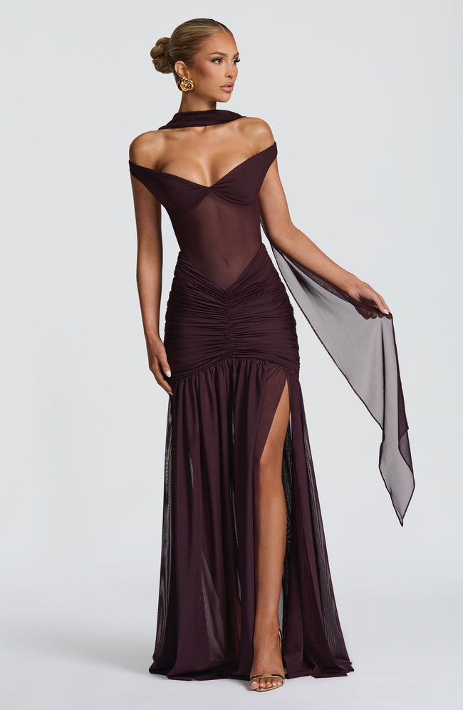 Alaia Maxi Dress - Plum Hover Image